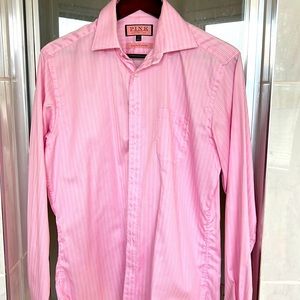 Thomas Pink no-iron dress shirt. Pink with white stripes